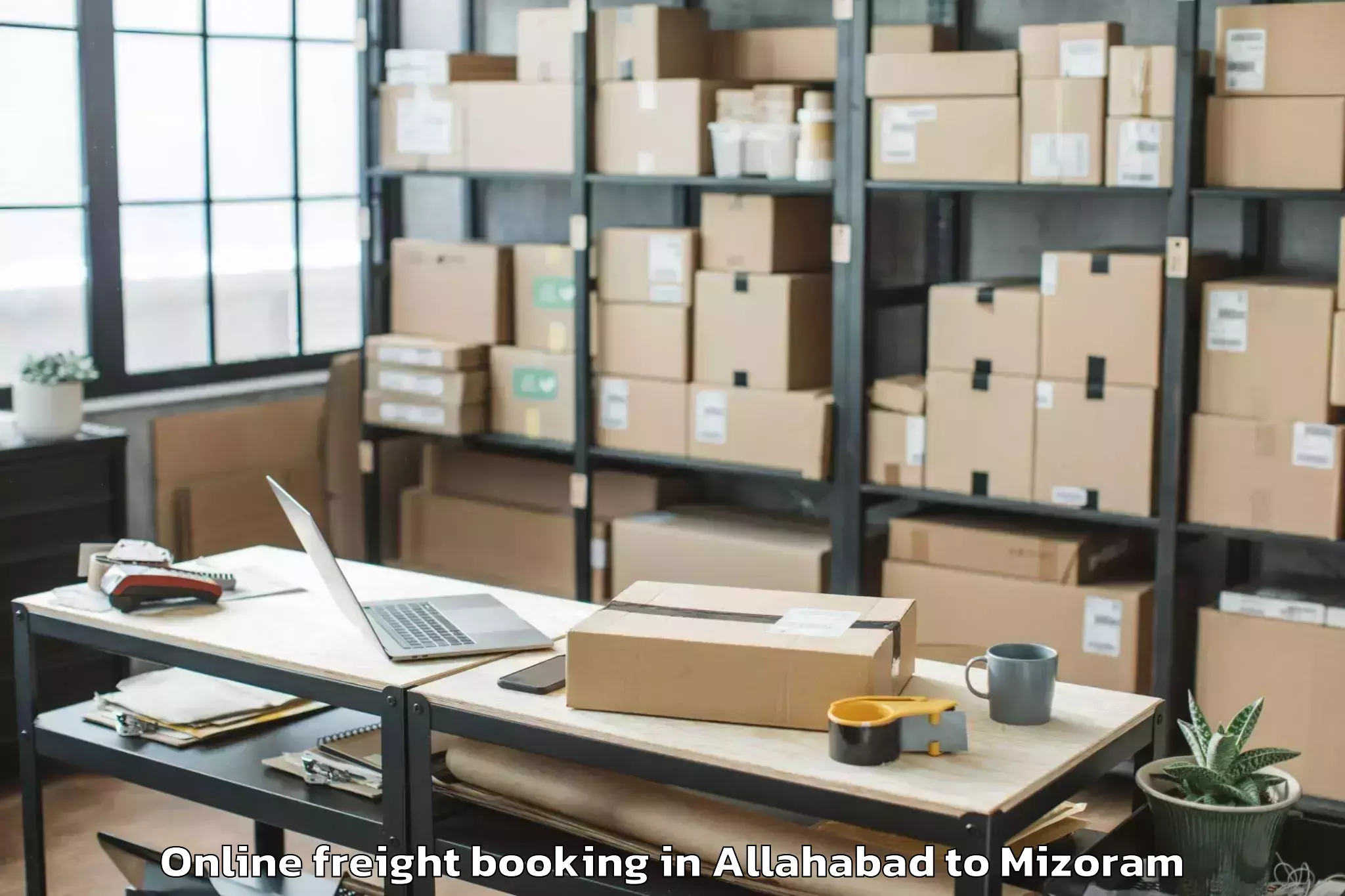 Top Allahabad to Aizawl Airport Ajl Online Freight Booking Available